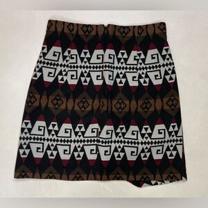 Zara Aztec Pattern Mini Skirt Women XS Multicolor